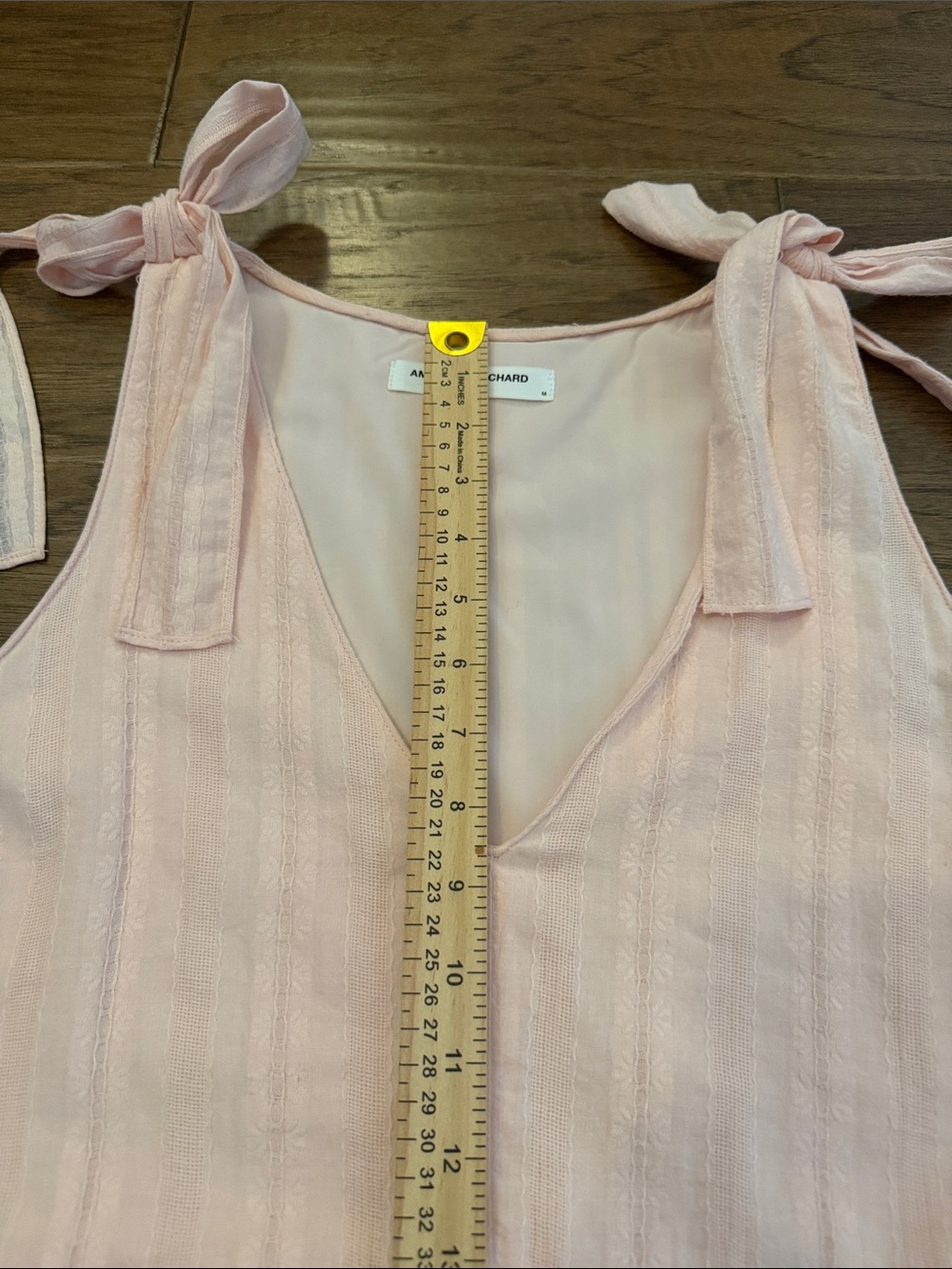 Amanda Uprichard Pruitt Pale Pink Tie-Shoulder Tiered Sundress M - Picture 6 of 11